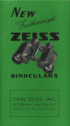 Carl Zeiss Jena Prism Binoculars pamphlet of 1937 cover