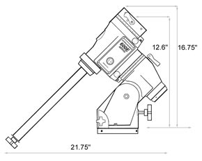 Diagram of 600E GTO dimensions (144,653 bytes).