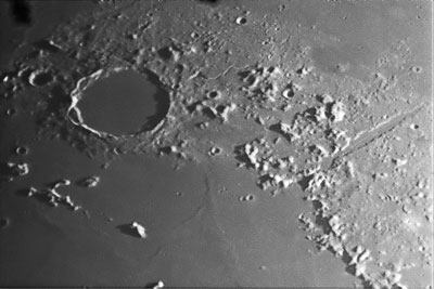 CCD Image of Moon through 10 Inch Telescope. (25030 bytes)