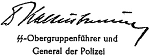 Autograph of SS-Obergruppenfuhrer und General der Polizei Ernst Kaltenbrunner (22,309 bytes)