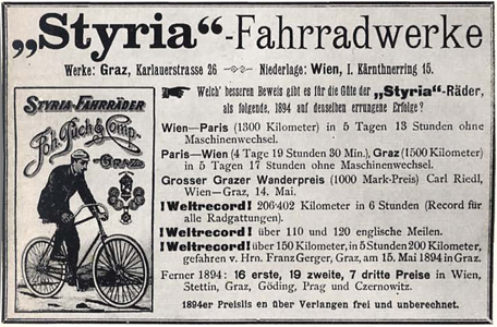 Puch advertisement from 1894 (102,092 bytes)