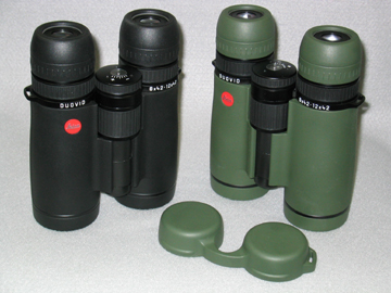 Leica Duovid 8 +12 x 42 binocular in Slate and Green, Eyecup shown in forefront (79,531 bytes)