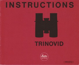 Leitz Trinovid Instructions 1972 cover