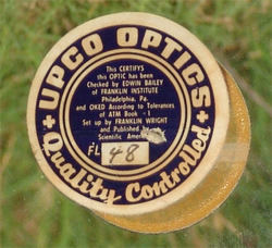 UPCO OPTICS label on Criterion Dynascope RV-6 mirror