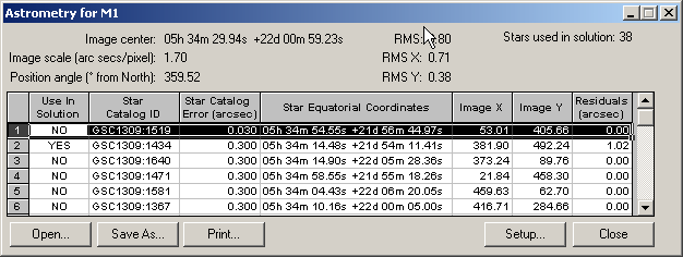 AutoAstrometry Window!