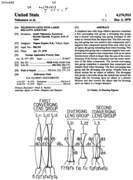 Nikon 200mm f/2 Lens Design Patent US4176913 (431,562 bytes)