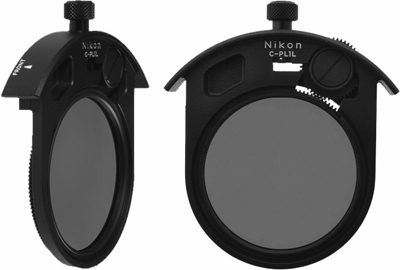 Nikon C-PL1L Circular Polarizing Filter within drop-in Filter Holder (51,883 bytes)