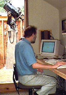 Jerry Persha at the computer control center