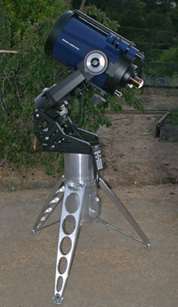 Particle Wave Tech. Monolith Tripod supporting Meade 14 inch LX-200 fork