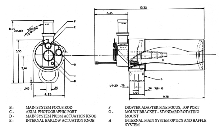 Questar QM-1 Long Distance
Microscope Drawing