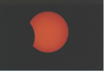 One of Bill Chandler's photographs of the eclipse - partial phase