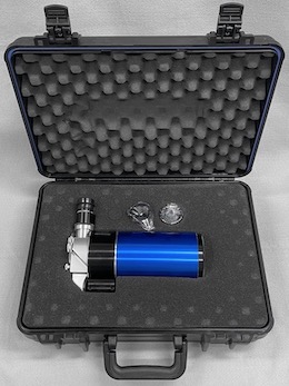 Questar Standard telescope with case, being readied for delivery at Company Seven on 9 May 2025 (113,144 bytes)