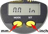 LCD select mm or inch