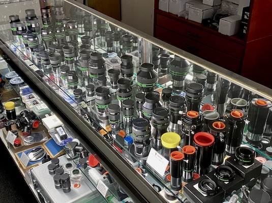 TeleVue Ethos and other eyepieces exhibited at Company Seven in April 2026 (125,732 bytes)