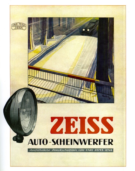Brochure/advertising poster Carl Zeiss car headlights 
